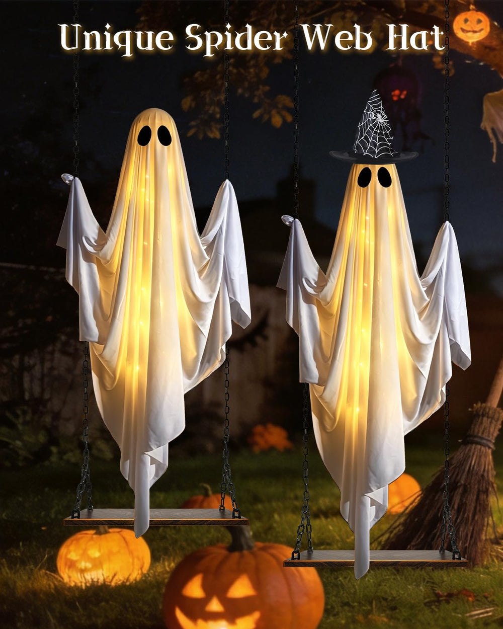 ODANXIA ghost hung at party entrance adding motion and welcoming ambiance