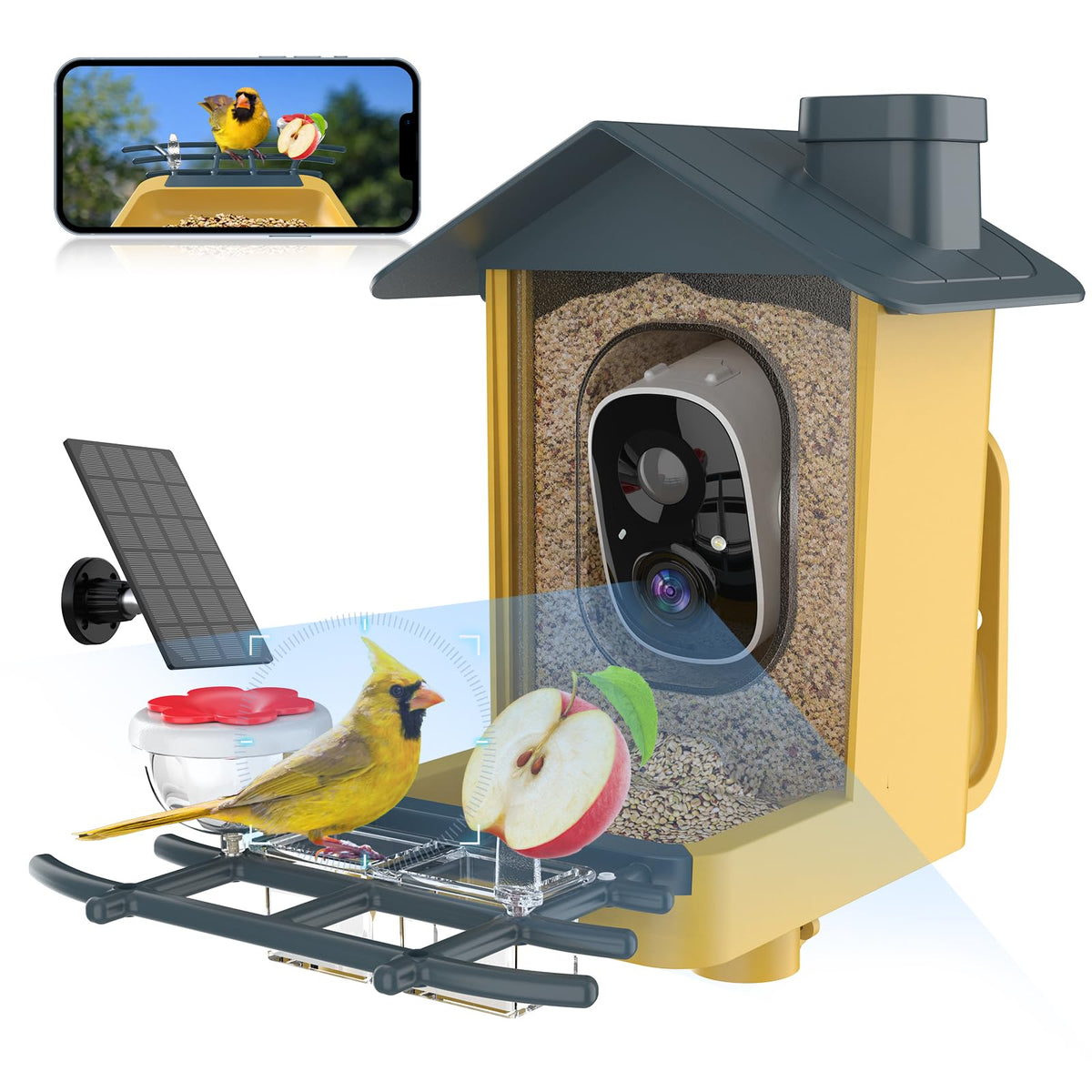 oddkont front view feeder camera showing weatherproof housing and mounting ease