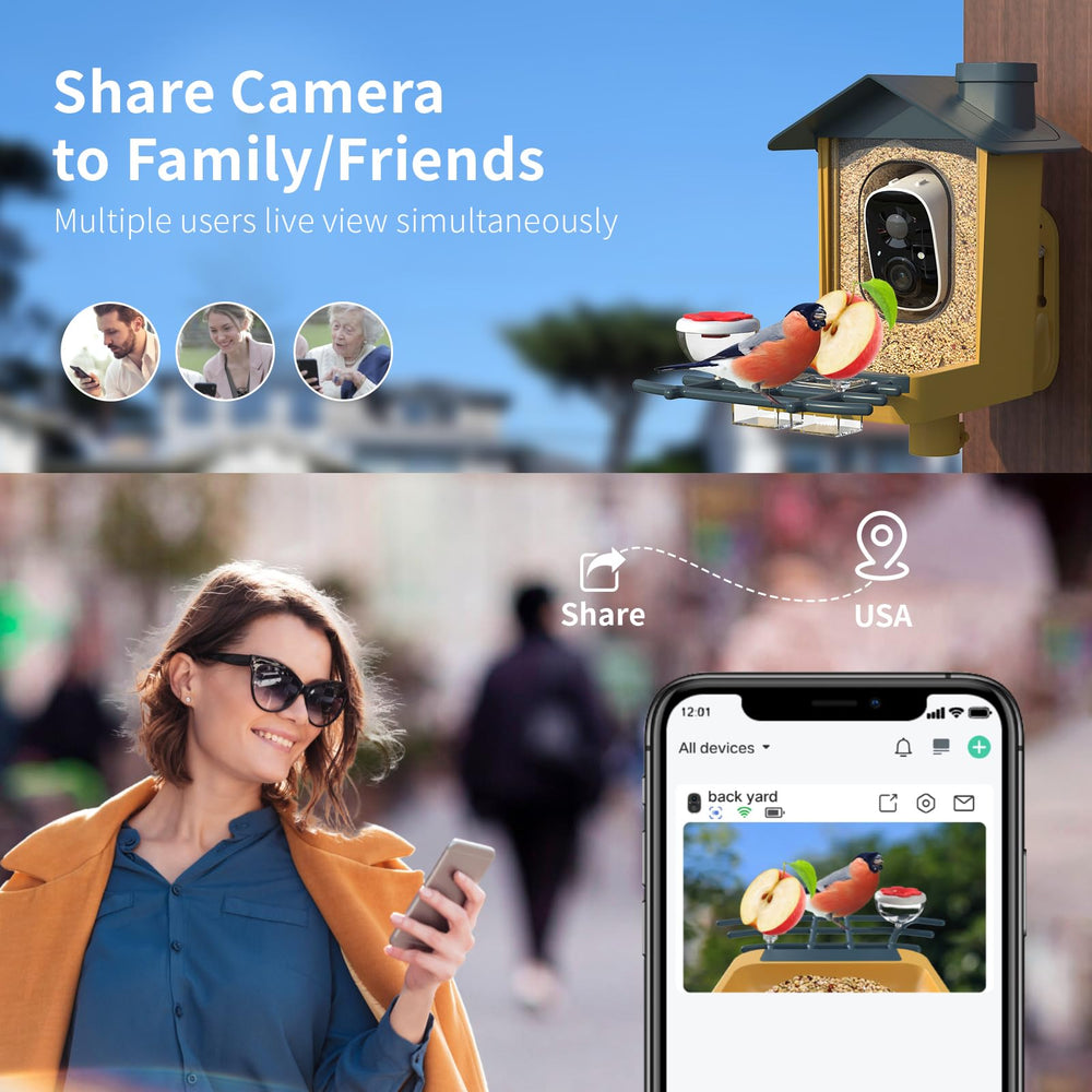 oddkont two-way audio in app showing conversation and gentle bird deterrent