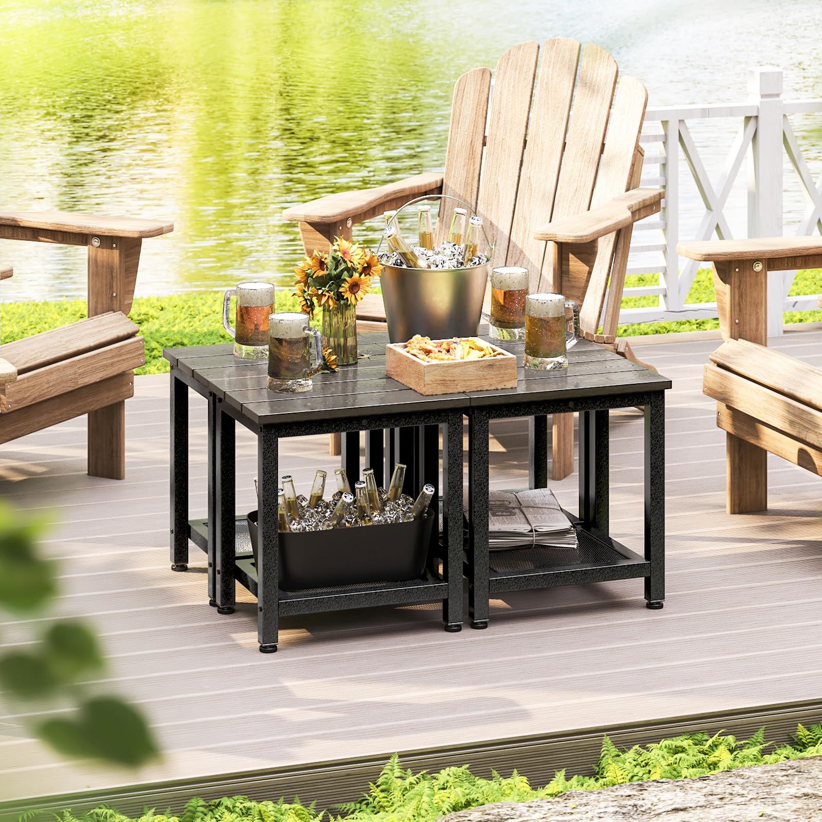 ODK table on balcony with size comparison showing small footprint advantage