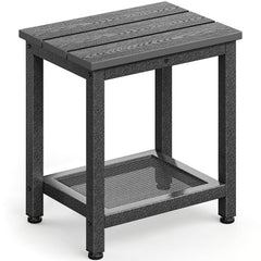 ODK front view of grey Adirondack side table showing compact stability and style