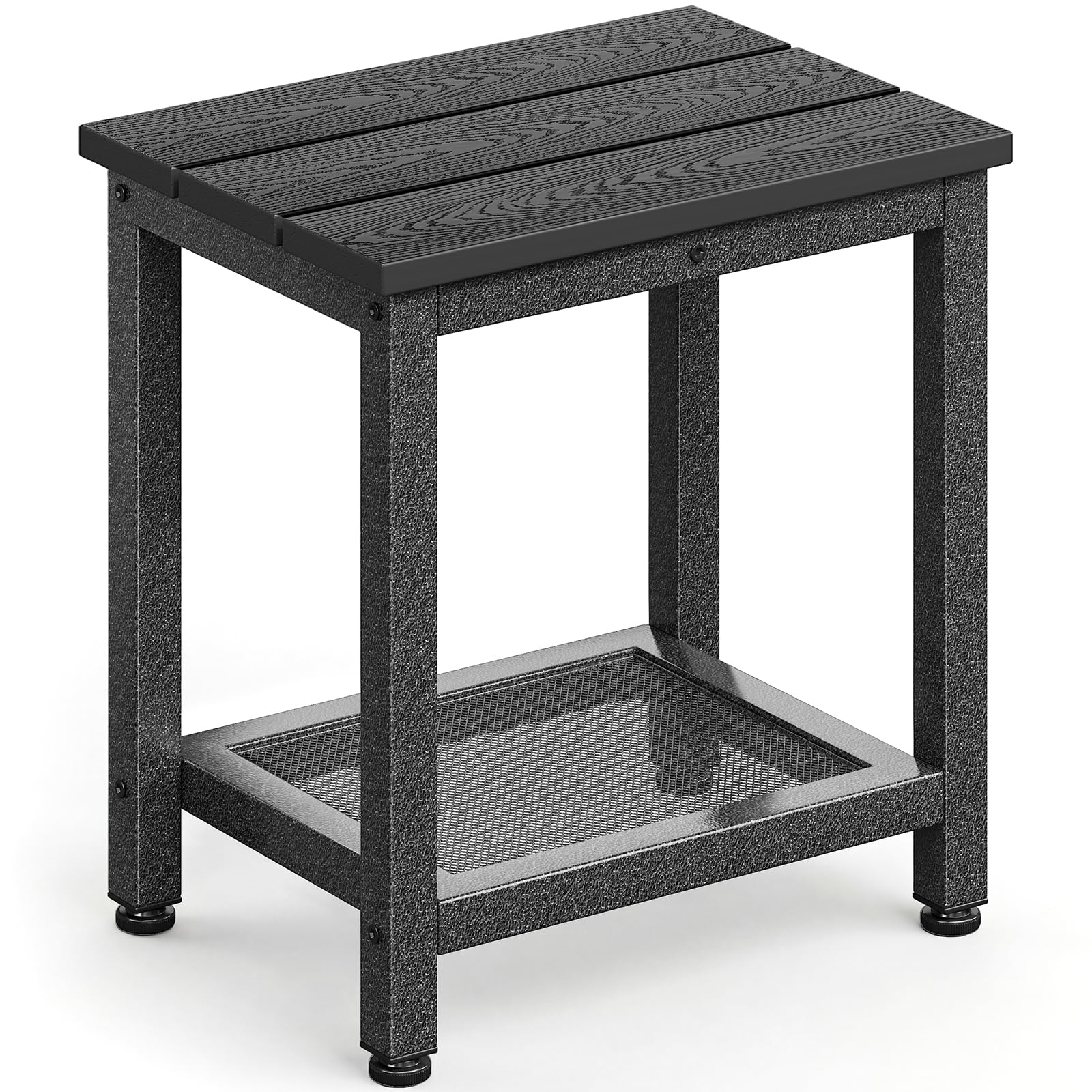 ODK front view of two-tier side table showing compact usable surfaces
