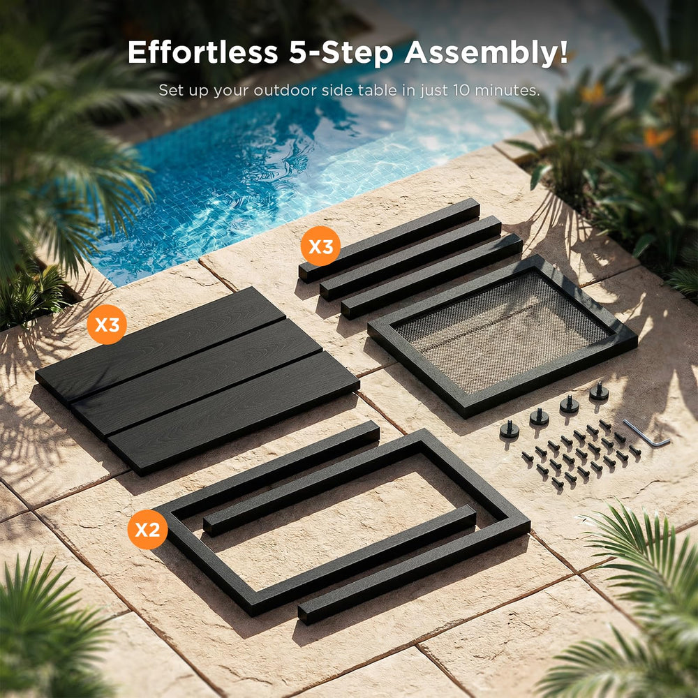 ODK poolside lifestyle image showing stylish, low-maintenance outdoor use
