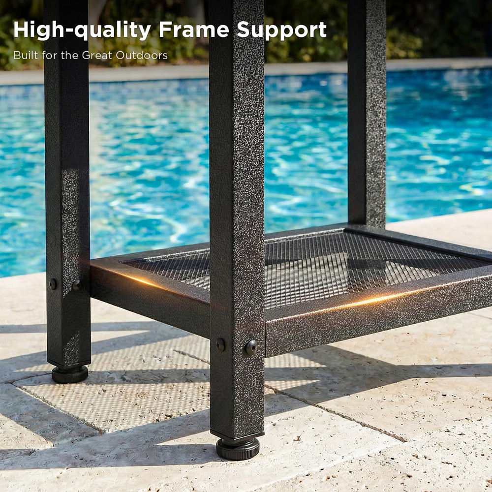ODK table beside Adirondack chair illustrating size and compatibility