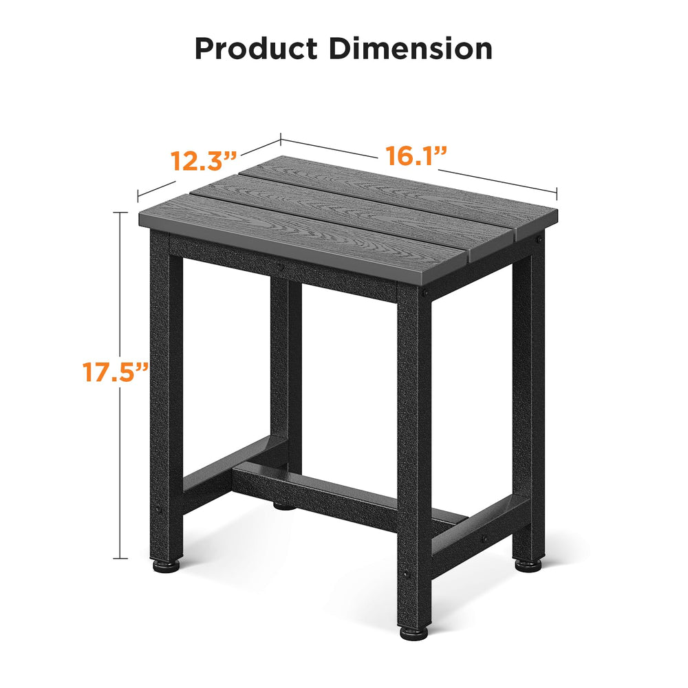 ODK table next to a hot tub holding towels showing practical poolside use