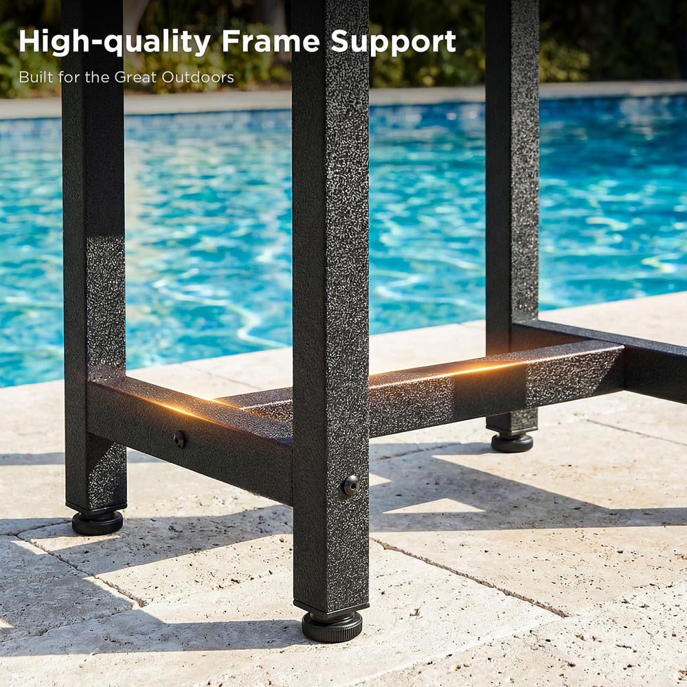 ODK table poolside with drinks showing splash-resistant convenience