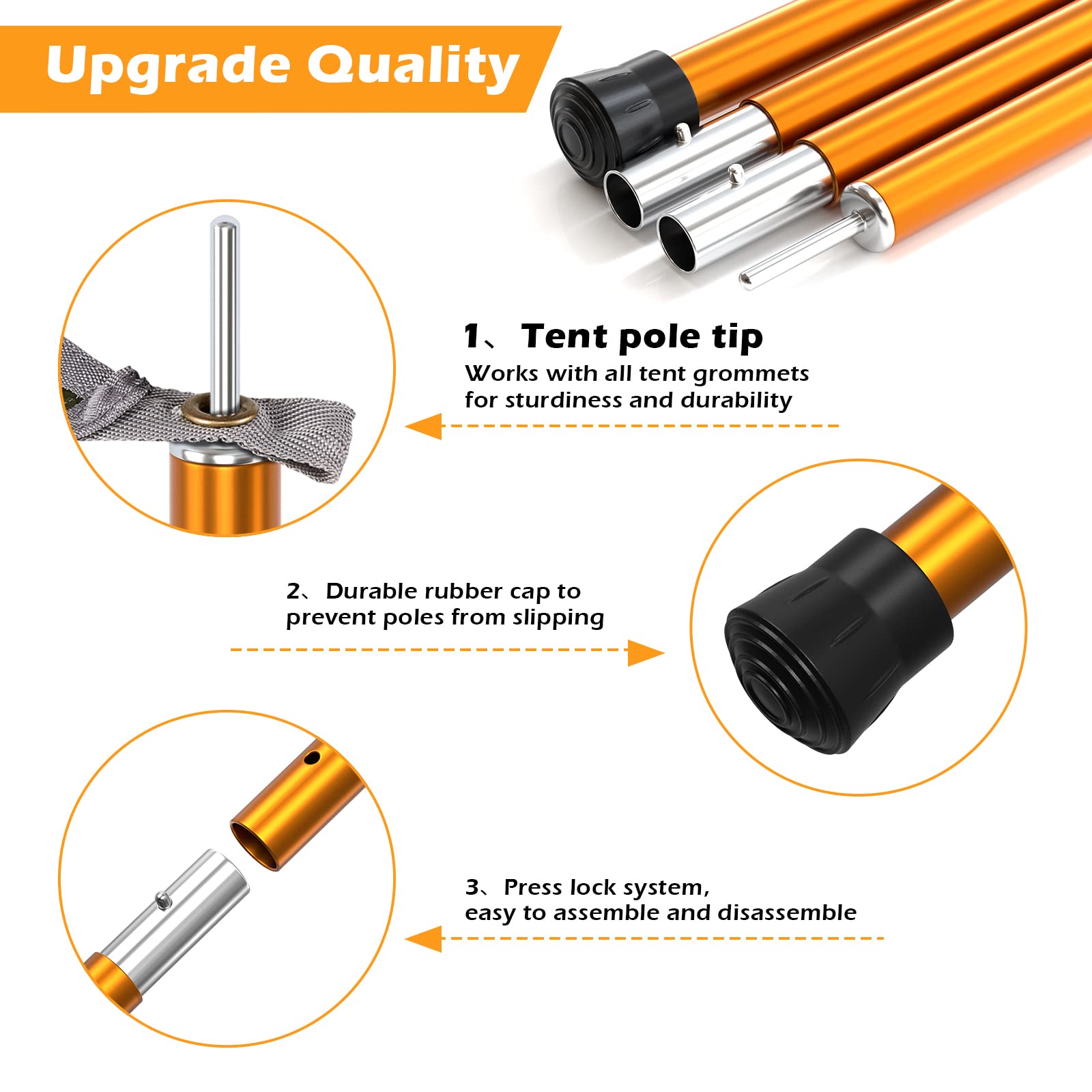 Odoland close up of stainless steel spring connector demonstrating quick assembly