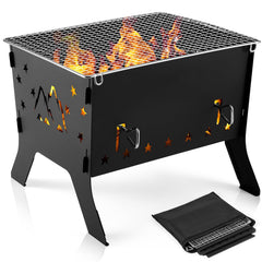 Odoland front view of folded grill showing compact portability and clear branding