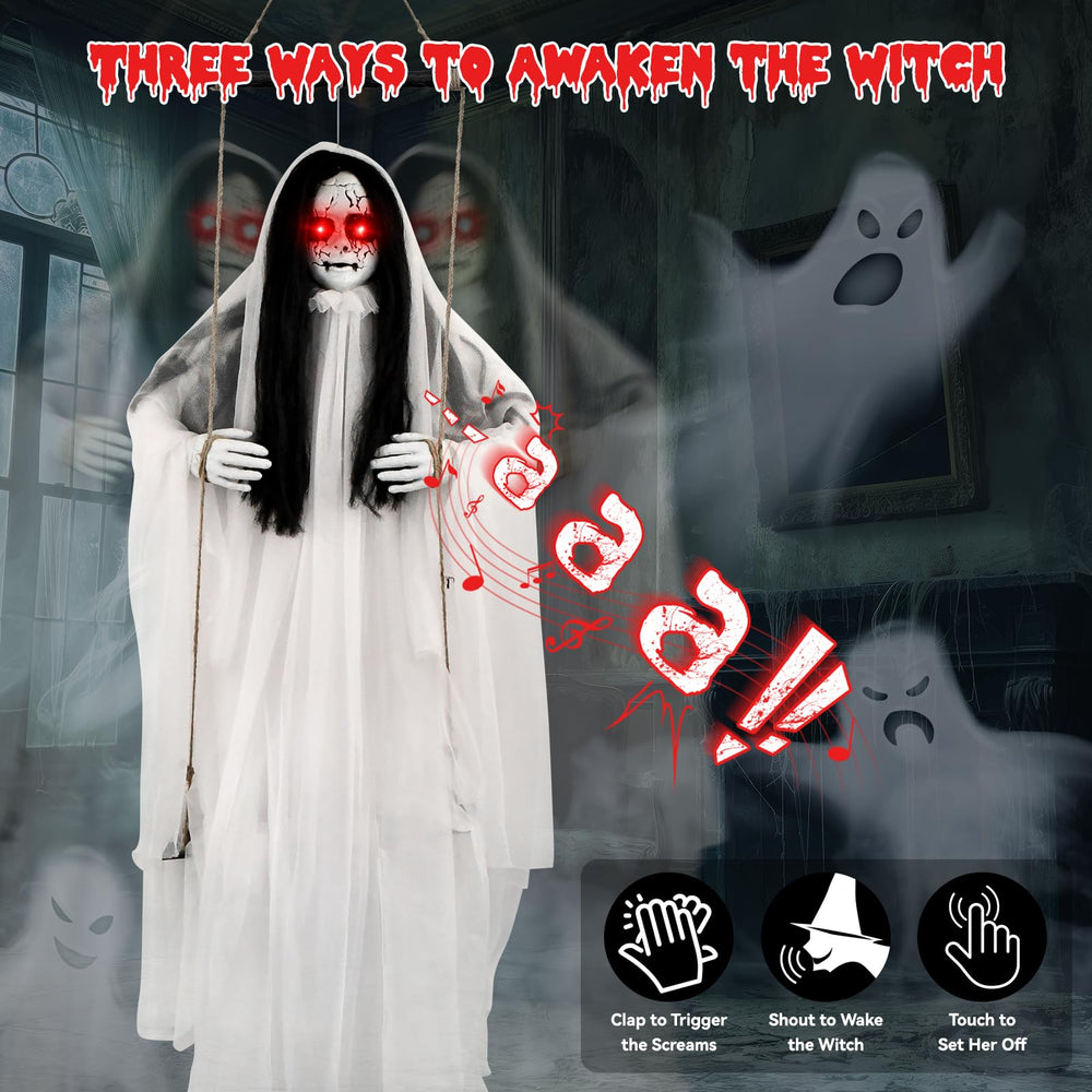 odotoino in porch display giving dramatic entrance scares to visitors