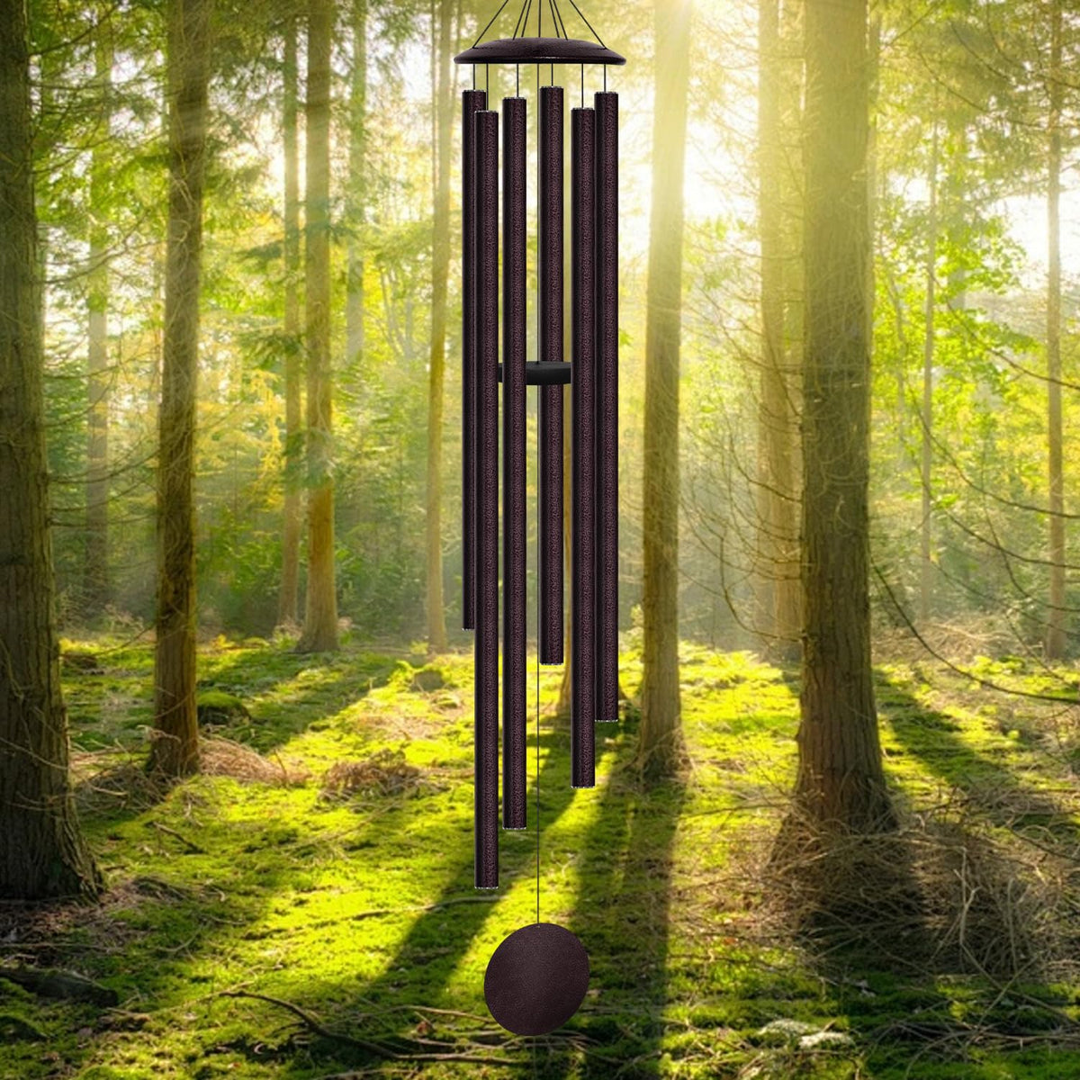 ODRODR front view of full 66-inch wind chime showing deep tones