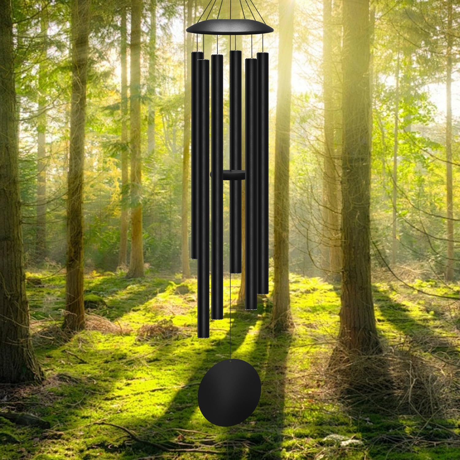 ODRODR front view showing full 78 inch chime and garden focal point