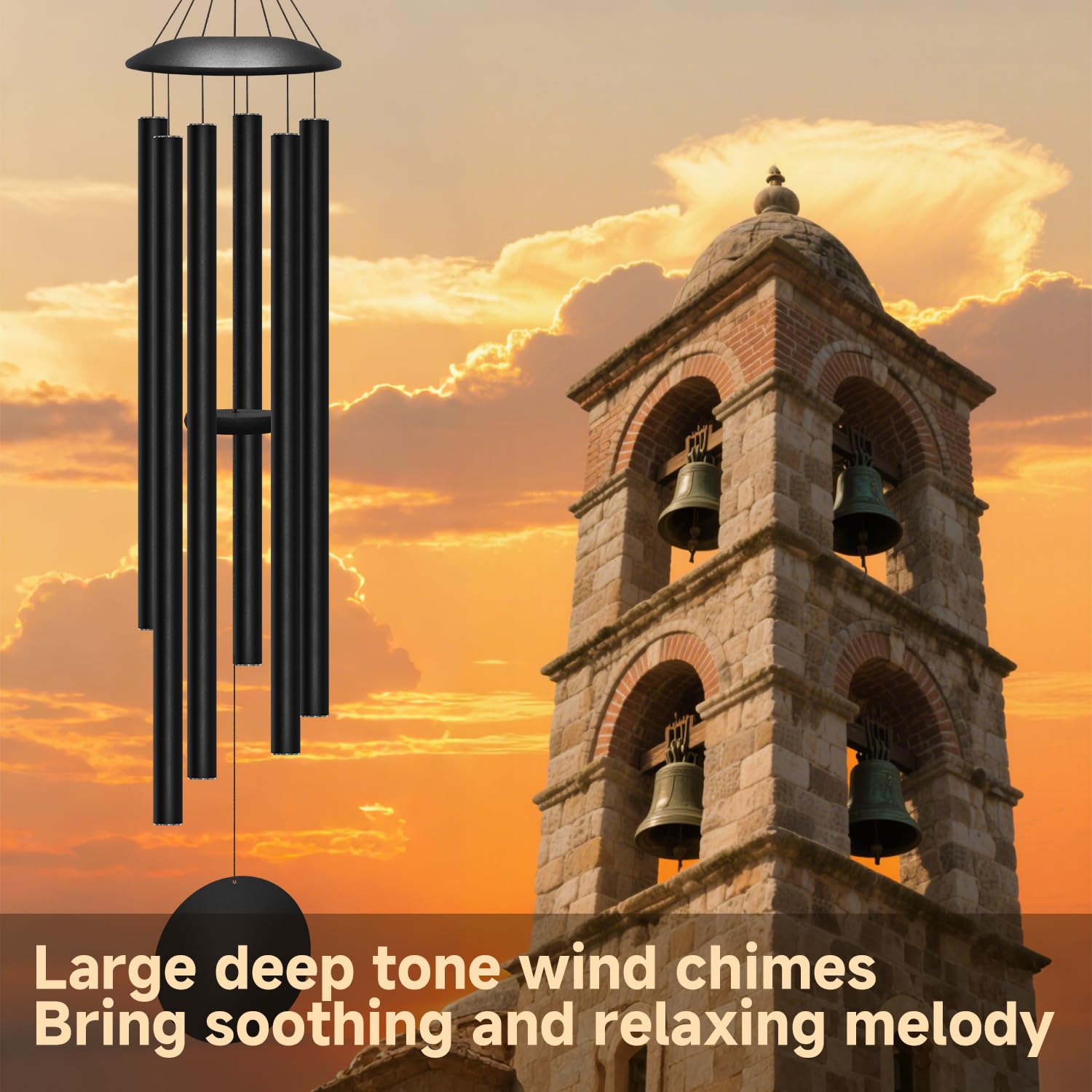 ODRODR wind chime on porch beside person showing true size and presence