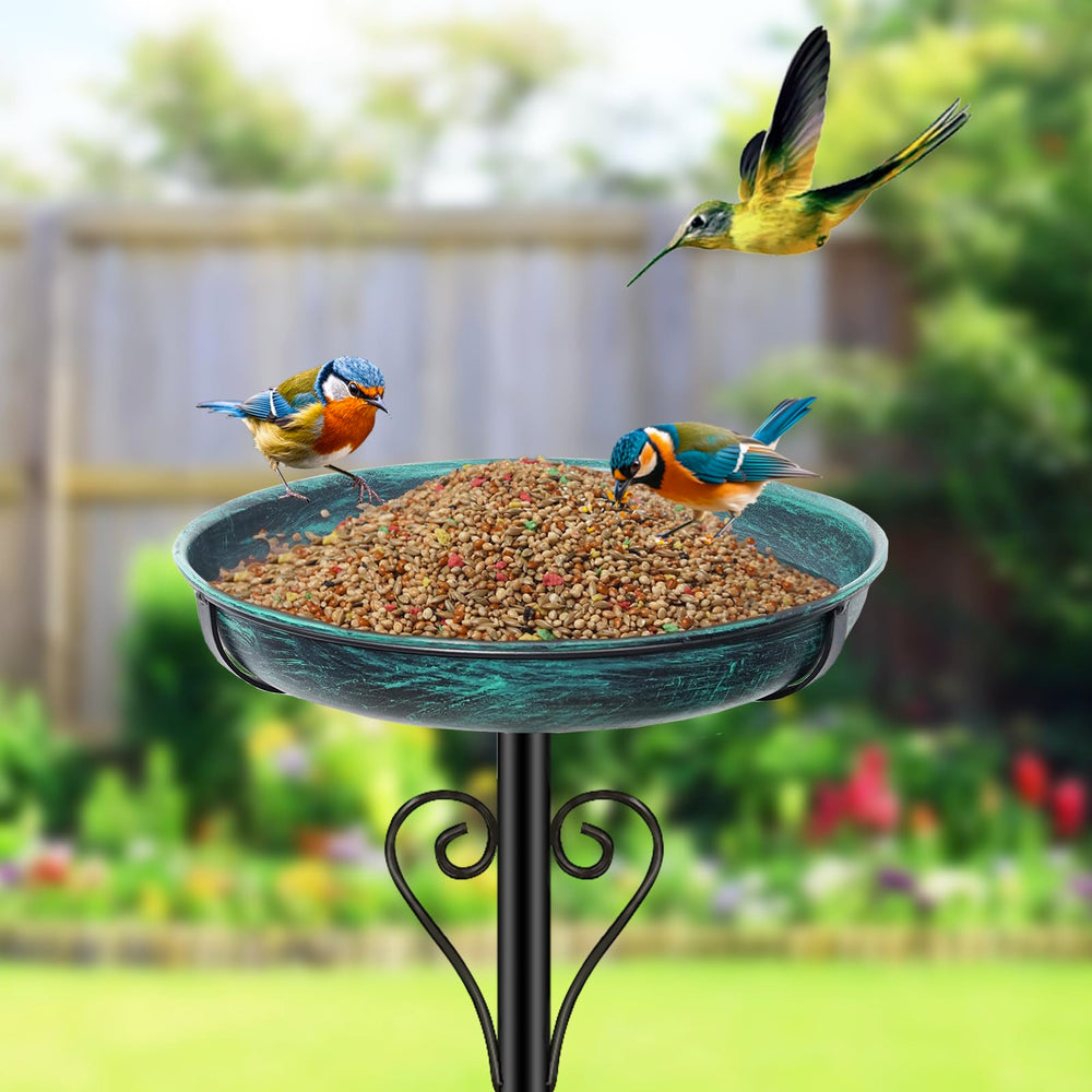ODSNANIE bird bath placed in garden attracting birds and enhancing outdoor decor