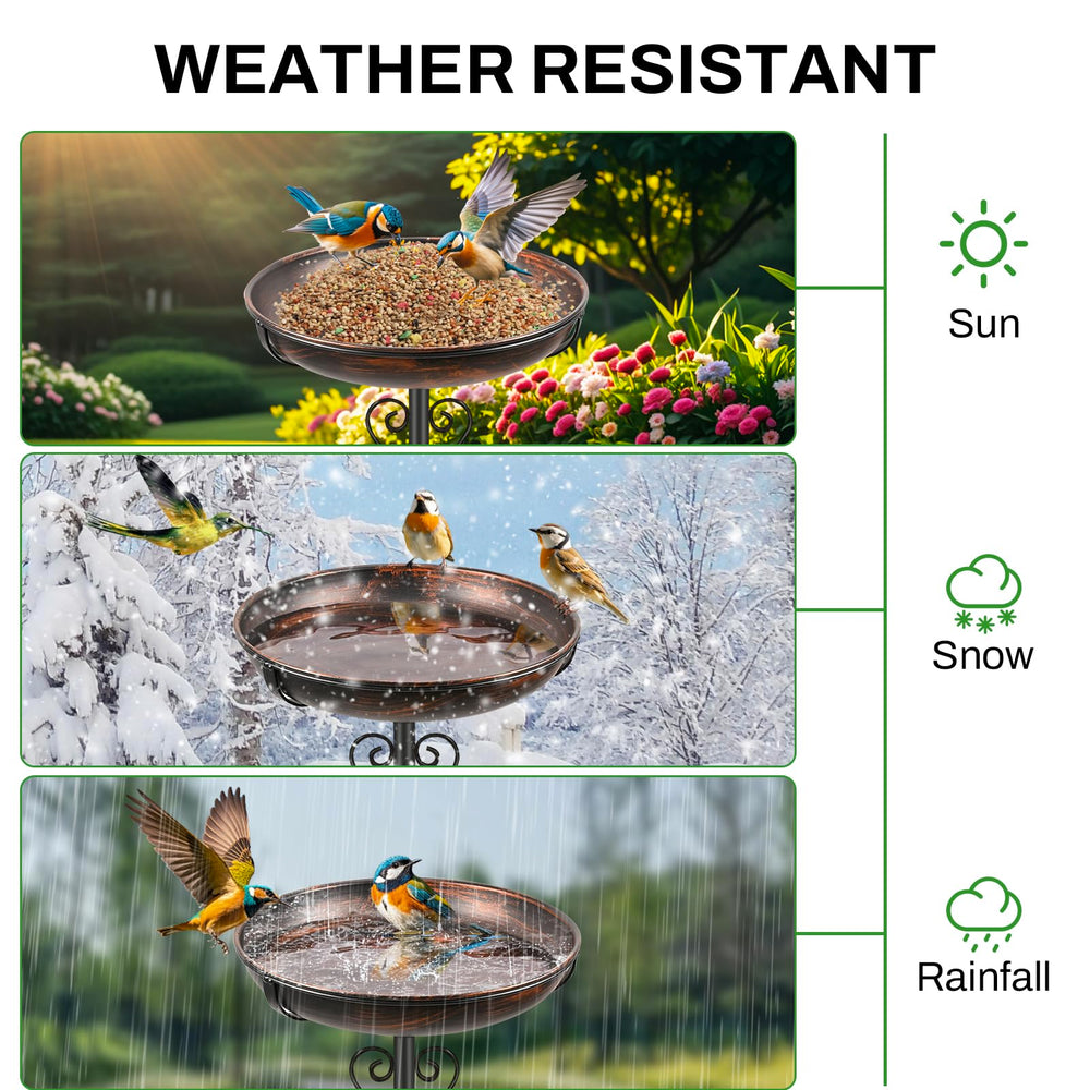 ODSNANIE bird bath in garden adding decorative focal point and habitat