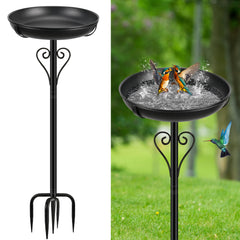 ODSNANIE front view of metal bird bath showing vintage design and garden benefit
