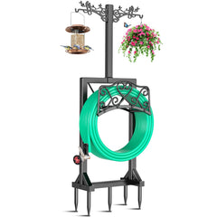 ODSNANIE front view of freestanding hose holder showing tidy hose storage and stability