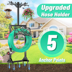 ODSNANIE shepherd hooks detail showing hanging bird feeder option and added utility