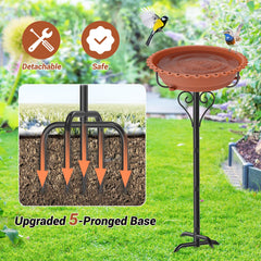ODSNANIE bowl seated on coated metal five-claw stand for stable support