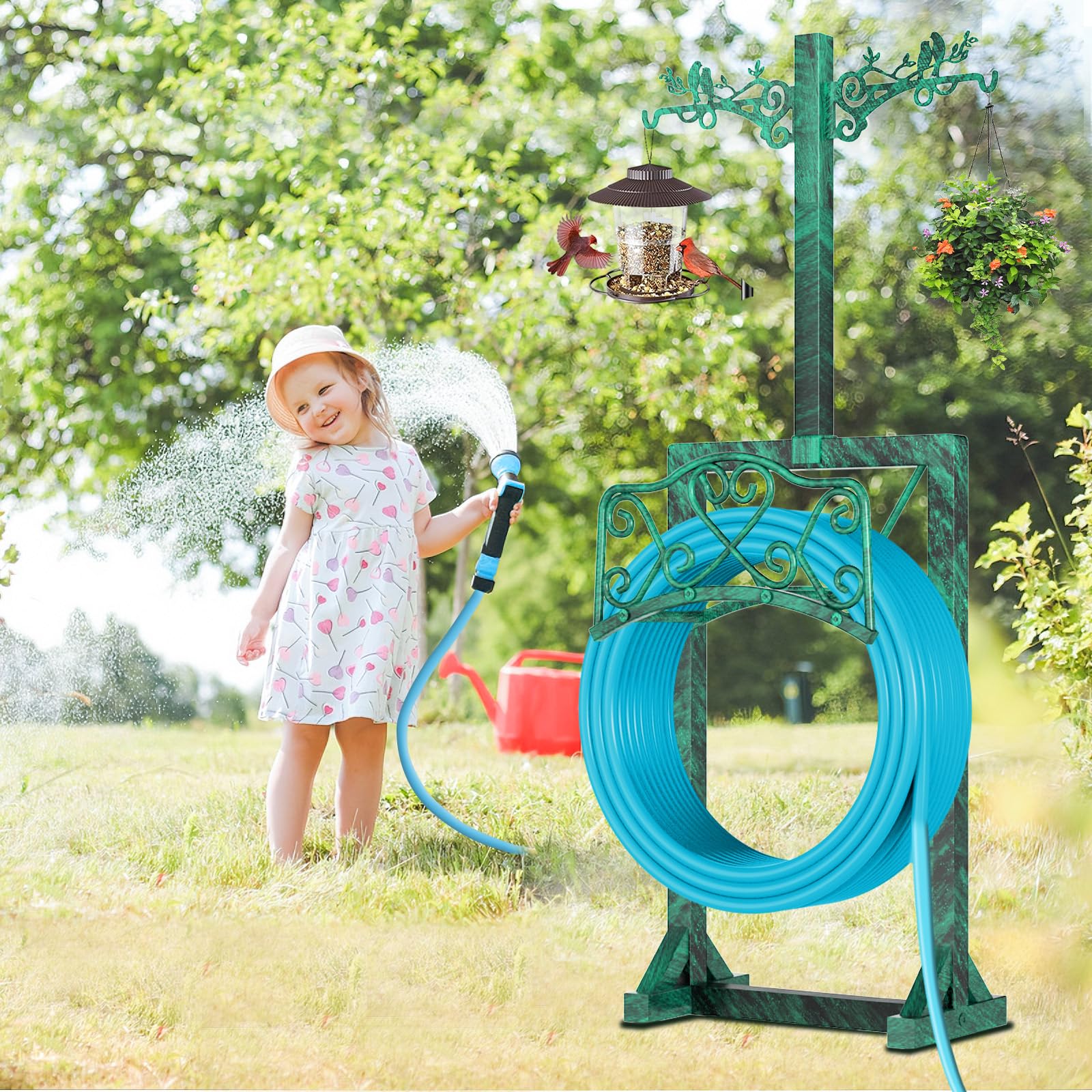 ODSNANIE two shepherd hooks with bird accents for hanging feeders or lanterns