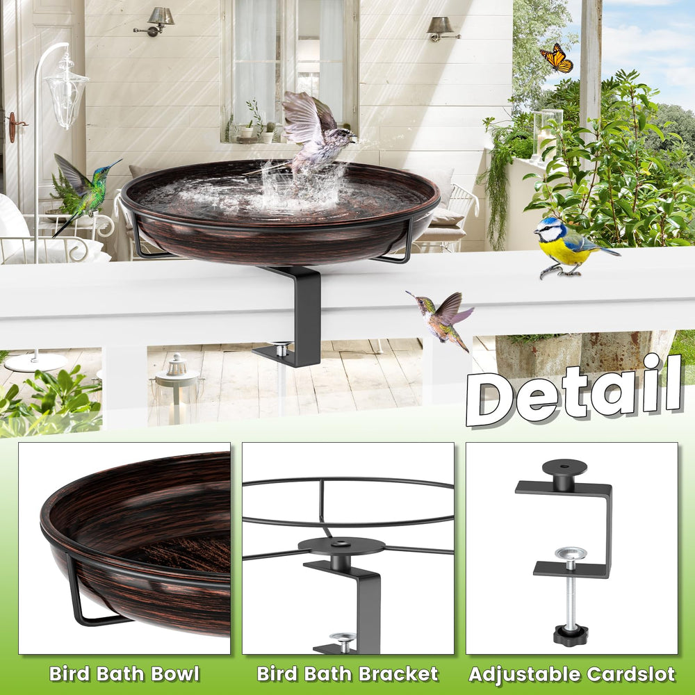 ODSNANIE bird bath shown with ruler and hand for scale benefit: clear size reference