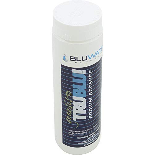 Odyssey solar Reels Tru-Blu measuring and pouring into spa with clear dosing guidance and safe application
