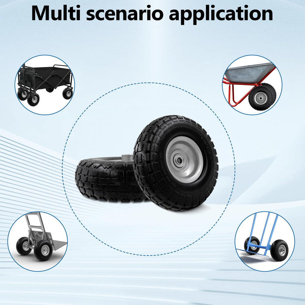 OEBYZWSL installed on garden cart demonstrating puncture-free operation benefit