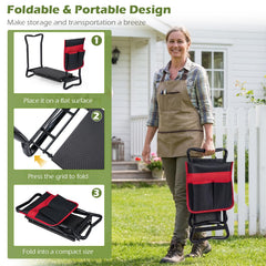 OFFICEJOY jardinera sentada en uso, reduce esfuerzo al podar