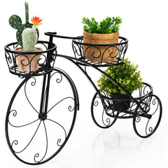 OFFICEJOY tricycle planter front view showing three-basket display and visual appeal