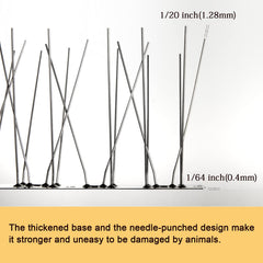 OFFO close-up of stainless steel needles showing durable deterrent