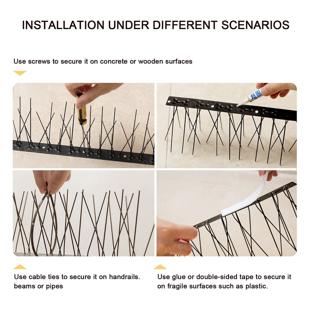 OFFO detail of tape and cable-tie mounting options for easy installation