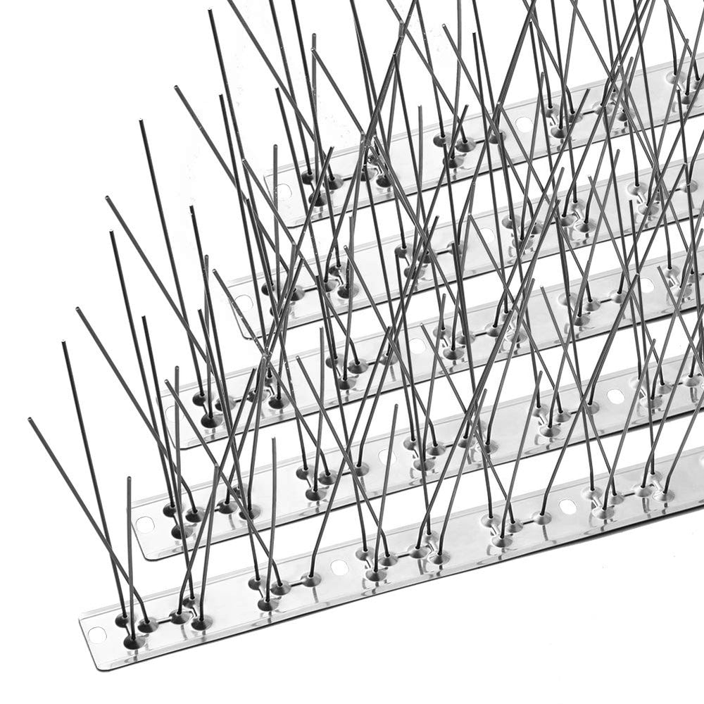 OFFO front view of stainless steel spike strip showing compact kit and coverage benefit