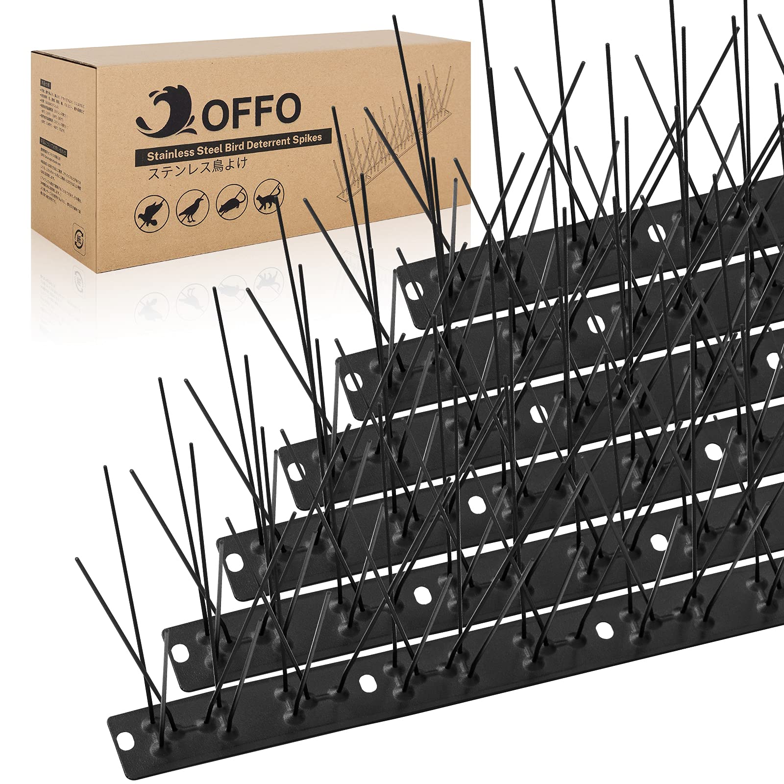 OFFO front packaging showing pre-assembled spikes and coverage benefit