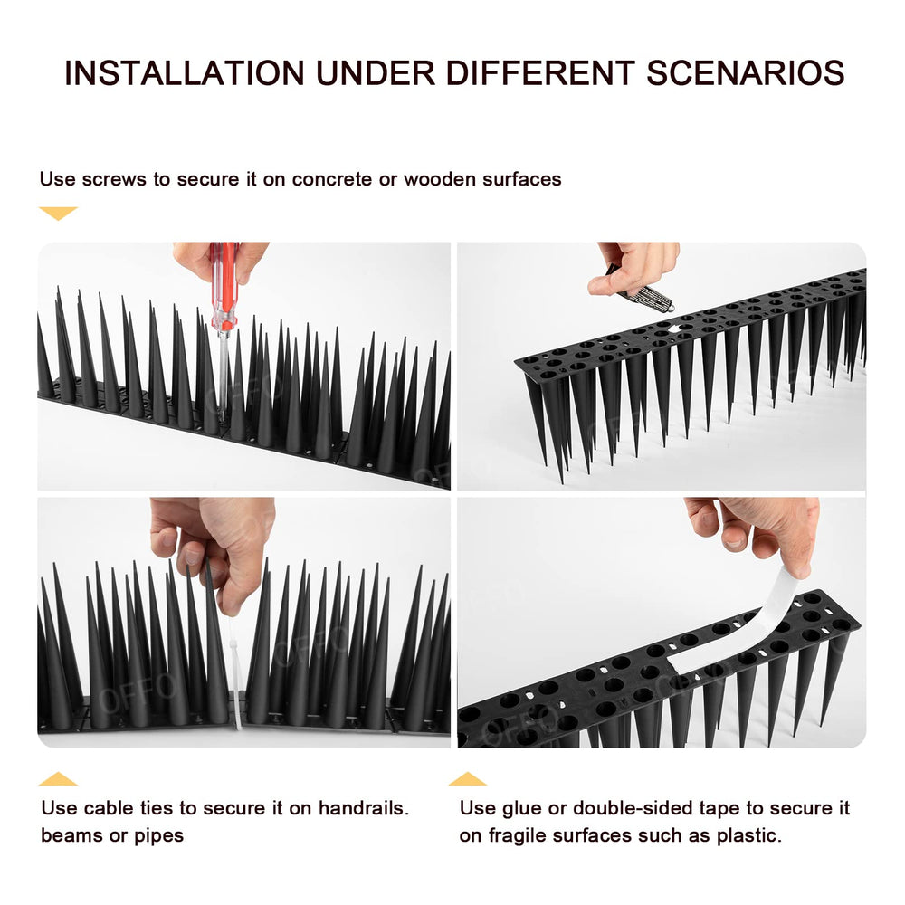 OFFO hand holding spike strip to show scale and simple DIY handling