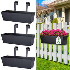 OGIMA front view of 16-inch railing planter showing clean lines and capacity
