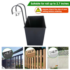 OGIMA hooks securing planter to wide railing for stable outdoor mounting