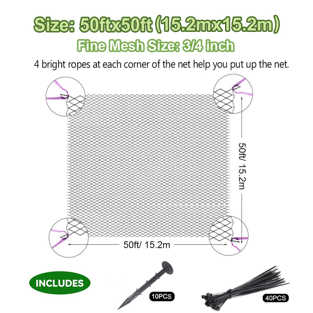 OGORI net fastened to a garden frame with cable ties demonstrating easy, secure installation