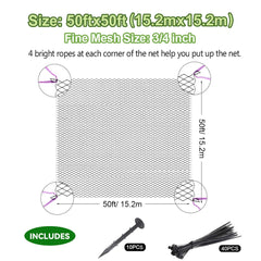 OGORI net fastened to a garden frame with cable ties demonstrating easy, secure installation