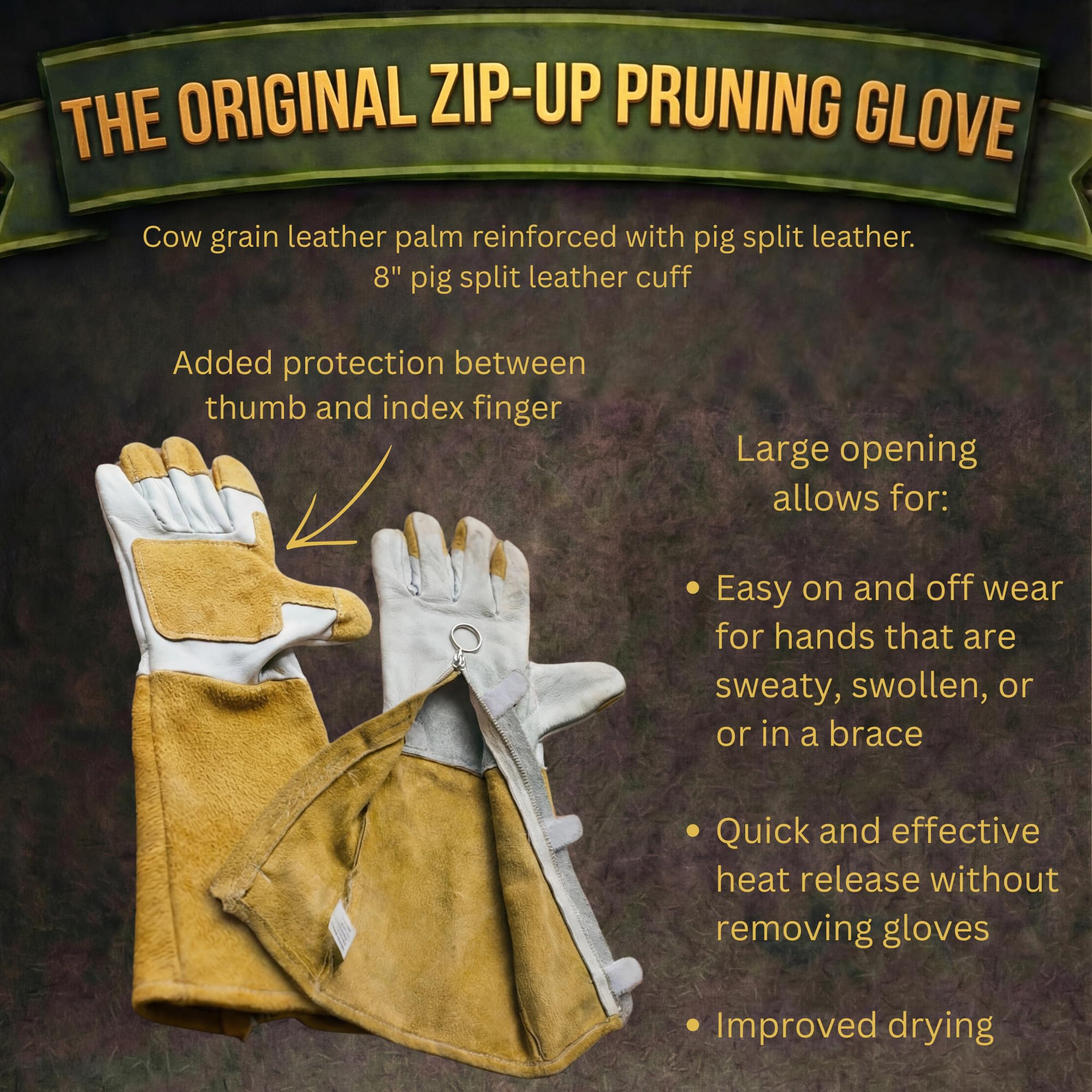 Ogre Outdoor and Garden Supply gauntlet covering forearm to prevent scratches and thorns