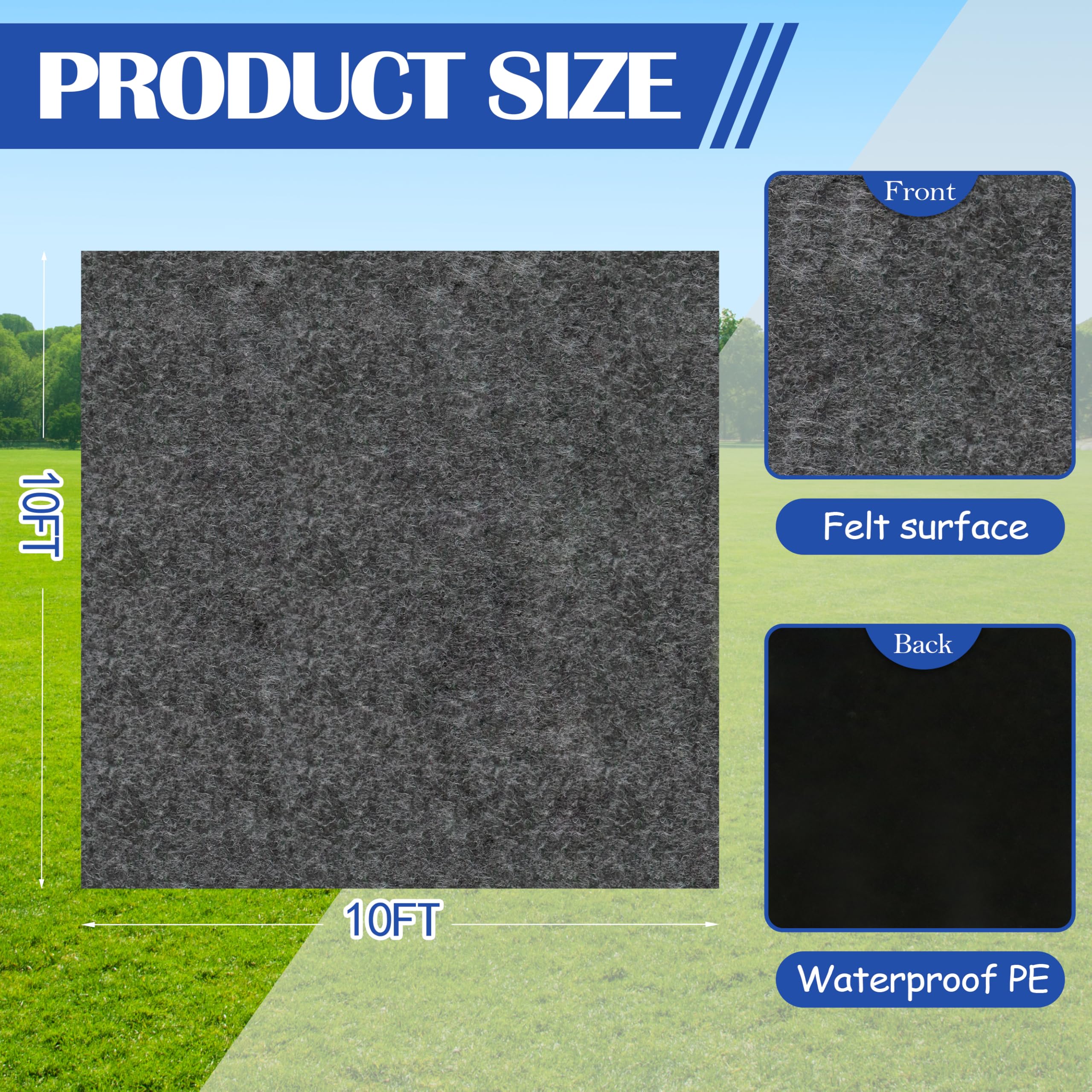 Ogrmar waterproof PE backing detail blocking ground moisture effectively