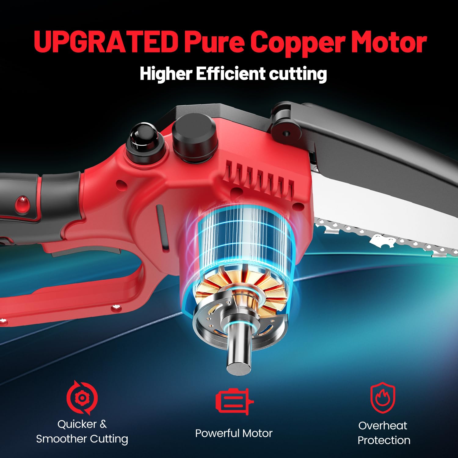 Ohenjoy cutting a garden branch highlighting efficient pruning and time savings