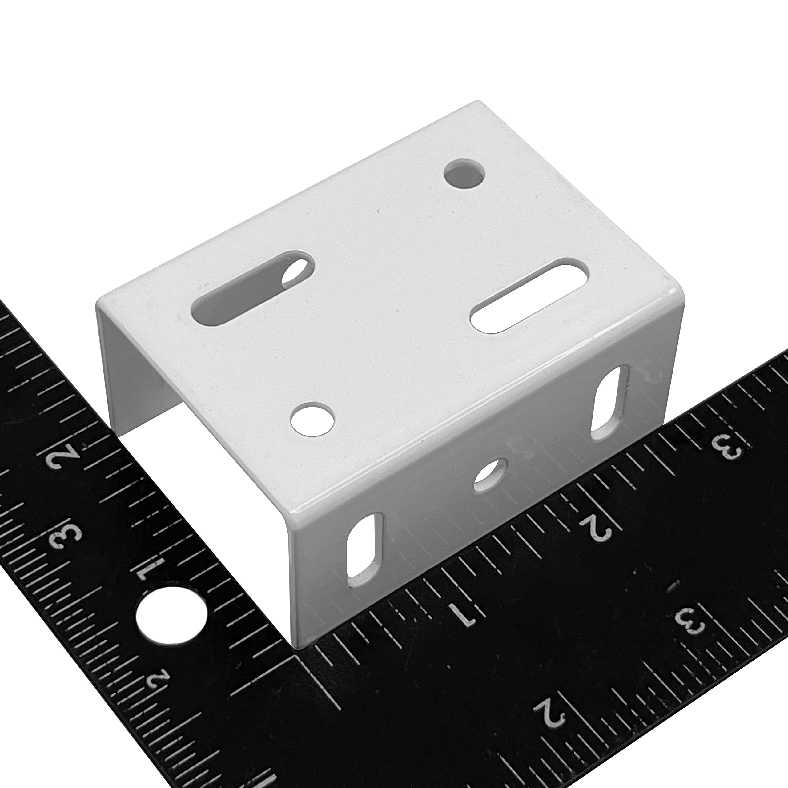 OHIY brackets attached to a white pre-assembled fence panel for strong hold