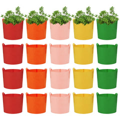 Ohiyoo front view of 20-pack grow bags showing colorful set and space savings