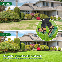Ohuhu aerator shoes spike close-up highlighting strong spikes for aeration