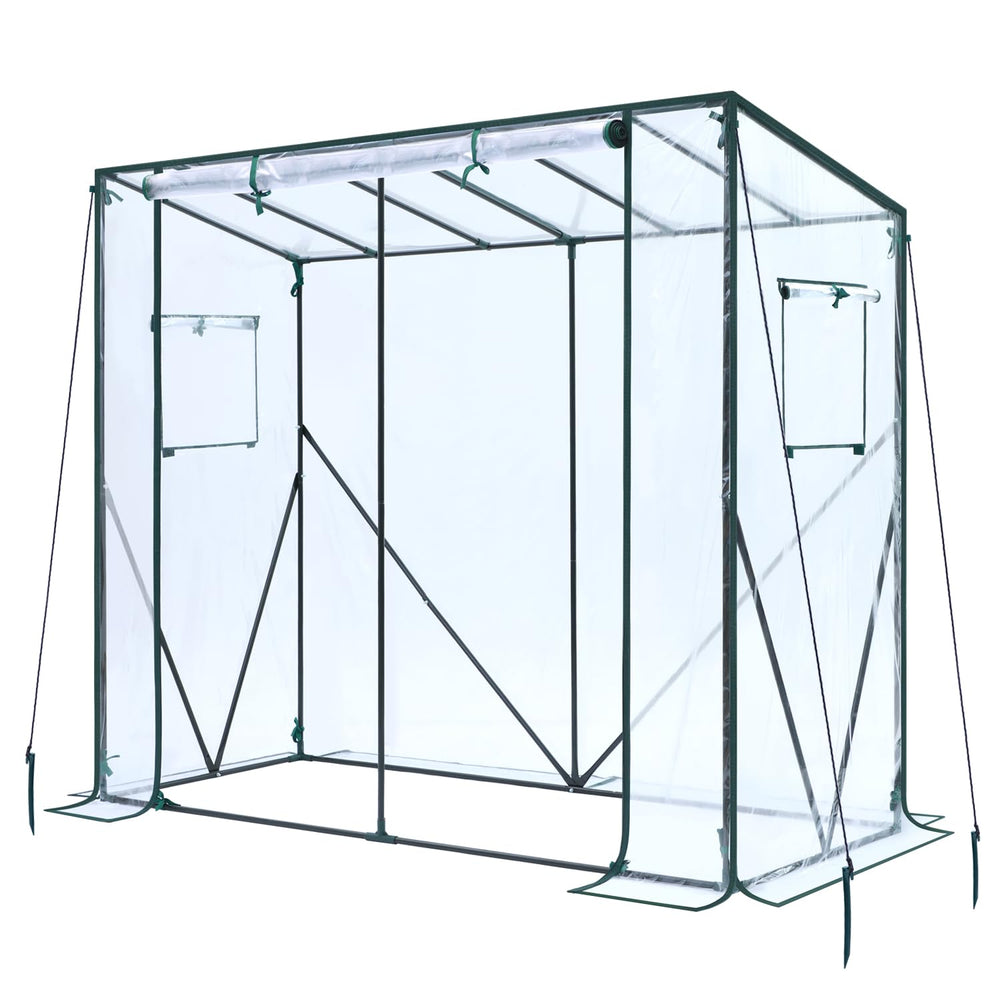 Ohuhu greenhouse in backyard setting maximizing sun exposure and space