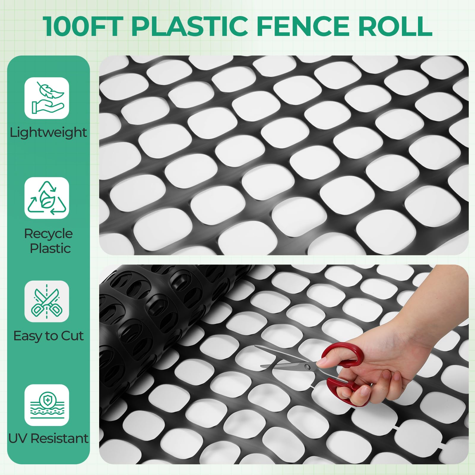Ohuhu close-up of 1.7x1.7 inch mesh texture demonstrating airflow and plant protection