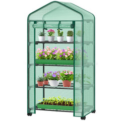 Ohuhu front view assembled greenhouse showing compact footprint and organization benefit