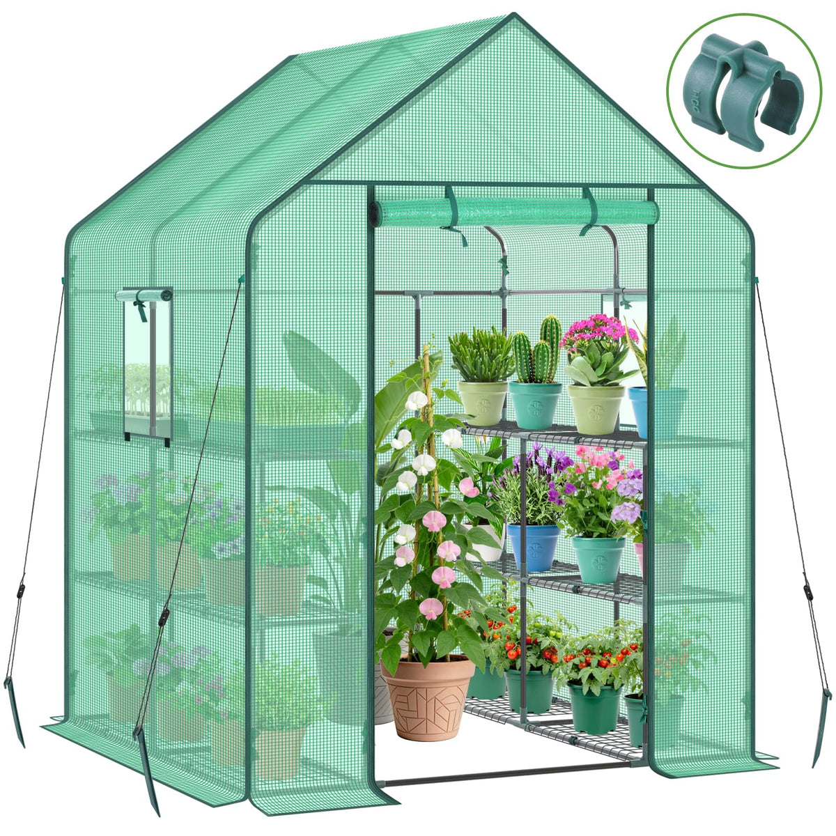 Ohuhu front view of greenhouse showing full protective shelter benefit
