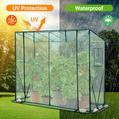 Ohuhu greenhouse roll-up zippered door open for easy access and improved ventilation benefits