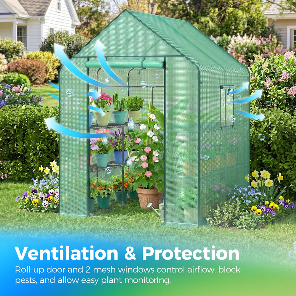 Ohuhu rolled zippered door view showing easy access and ventilation benefit
