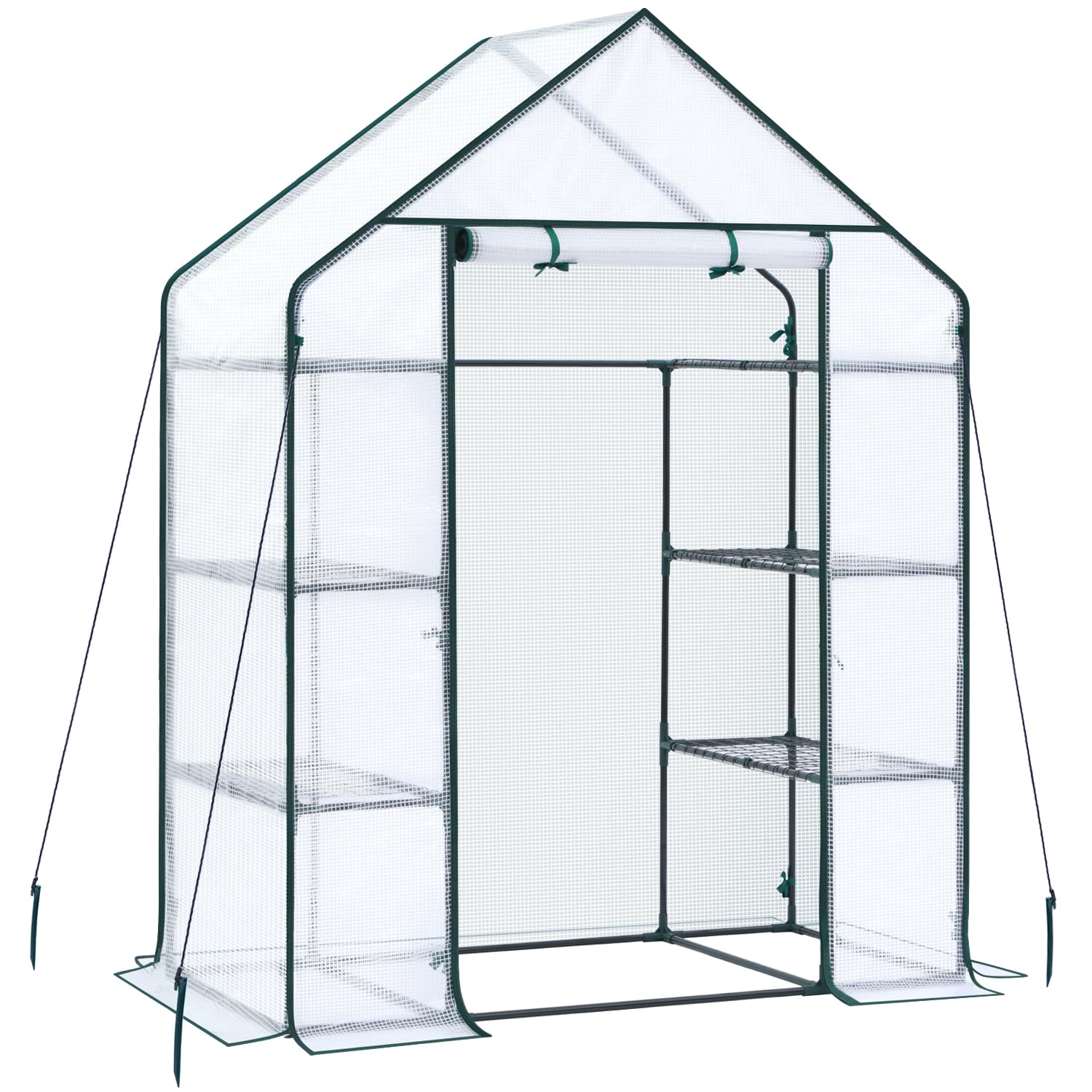 Ohuhu patio lifestyle with plants inside greenhouse showing space-saving season extension benefit